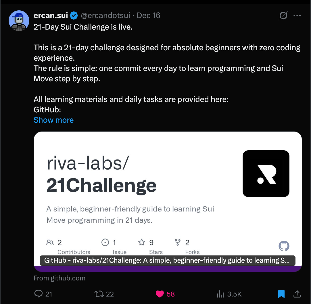 21-Day Sui Challenge: Learn Move from Zero