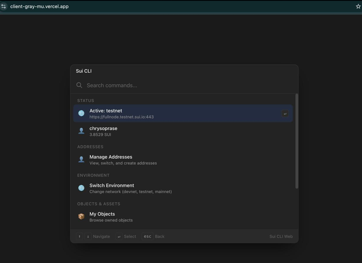 First version of Sui CLI Web