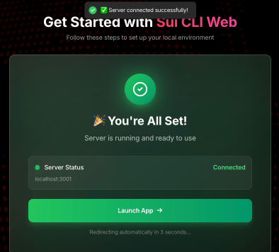 Sui CLI Web Server setup - one command installation