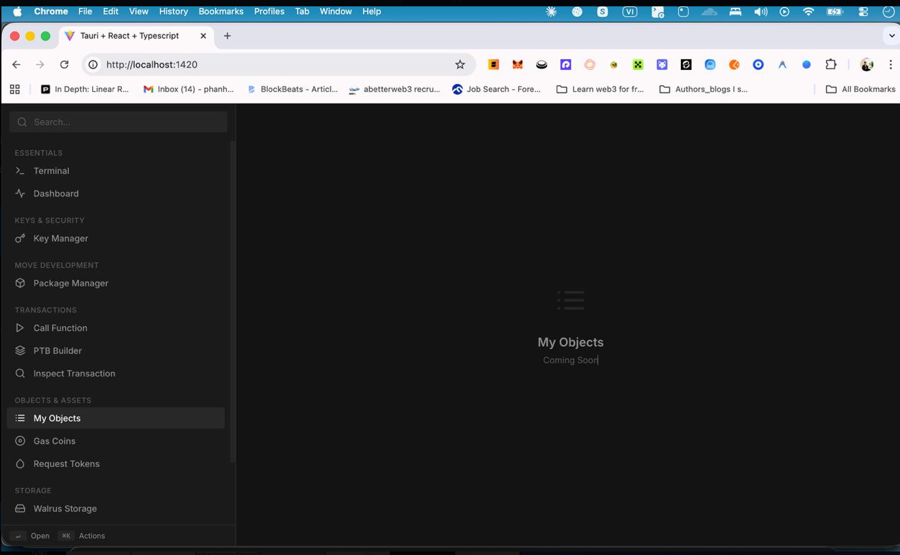 Sui CLI Desktop App built with Tauri